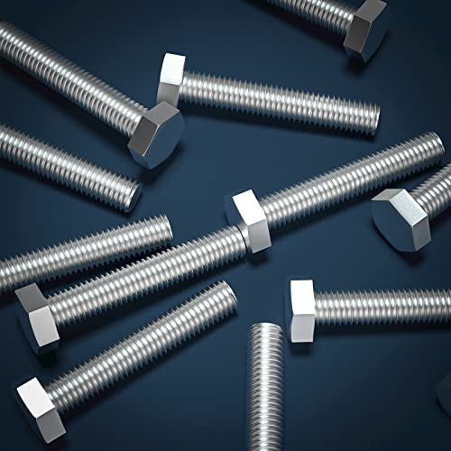 1/2-13 x 2-1/2" (1 to 7" Optional) Hex Head Screw Bolt, Stainless Steel 18-8(304), Fully Threaded,5pcs - size: 1/2-13 x 2-1/2"