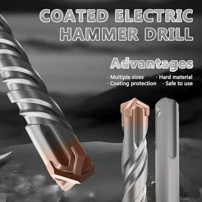 2PCS SDS Plus Rotary Hammer Drill Bits,1"×12"（25mm×310mm）-4 Carbide Cutting Edges & Coated Head, Ideal for Masonry| Heavy-Duty Masonry |Hammer Drill Bits for Precision Drilling - size: 2PCS-1"×12"（25mm×310mm）
