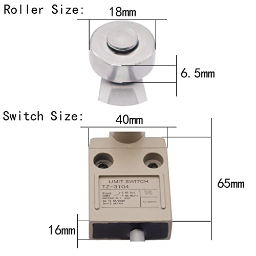 TWTADE TZ-3104 Limit Switch Momentary Roller Lever Plunger NC-NO IP67 Waterproof with Wire
