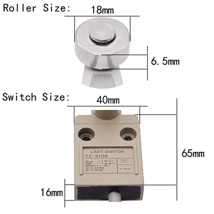 TWTADE TZ-3104 Limit Switch Momentary Roller Lever Plunger NC-NO IP67 Waterproof with Wire