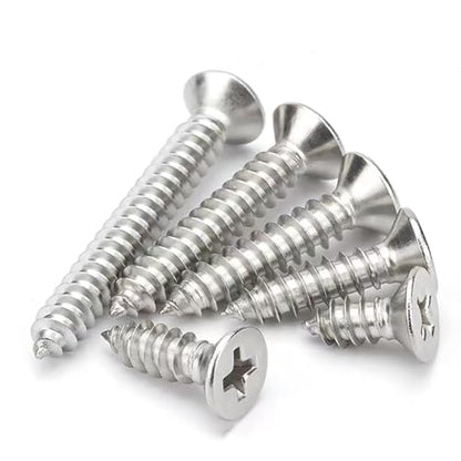 M2.6 x 16mm Flat Head Wood Self Tapping,Sheet Metal Screws,Phillips Drive Countersunk Wood Screws,304 Stainless Steel （A2-70,GB846,Plain Finish，100 Pcs - size: M2.6 x 16mm（100 Pcs）