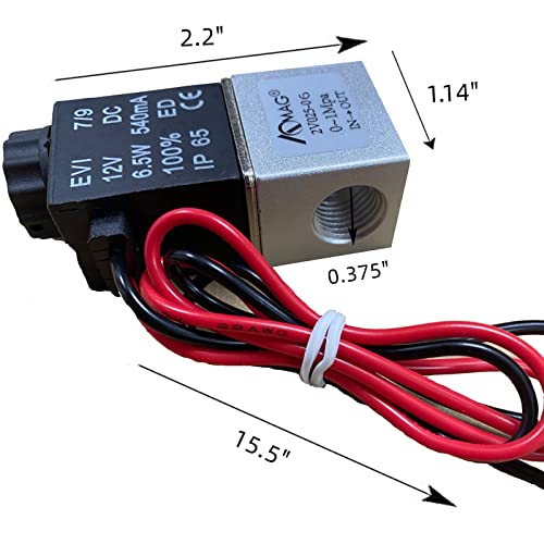 AOMAG® 1/8" NPT DC 12V Electric Solenoid Valve 2 Way Water Air Valve Normally Closed - size: 1/8" Port, style: DC 12V