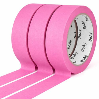 3 Pack Pink Painters Tape - Masking Tape 1 Inch Wide - Multi-Surface, Smart Adhesion, Indoor & Outdoor - 270FT Total - Paint Tape for DIY, Labeling, Art, Car, General Purpose (#3910) - color: Pink