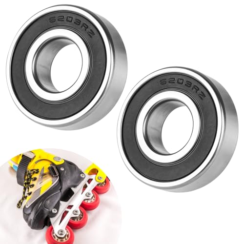 6203-RS Sealed Bearing 2Pcs 6203RS Bearings ID 17mm x OD 40mm x Width 12mm Double Rubber Sealed Bearing Deep Groove Ball Bearing for Wheels, Bike, Mower - size: 6203-RS