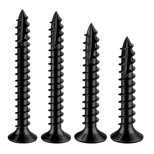 Wensilon #6 * 1" Black Deck Screws 730pcs 2 lbs 3.5x25mm - color: Black, size: #6*1"