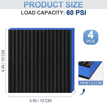 ToLanbbt 4 Pack Anti Vibration Pads for Washing Machine 4"x4", 7/8"T EVA Mechanical Damping Vibrating Sound Isolation Pad Rubber Isolator Mat for Compressor, Air Conditioner, Washer, Dryer, Treadmill - size: 4'' X 4'' X 7/8"