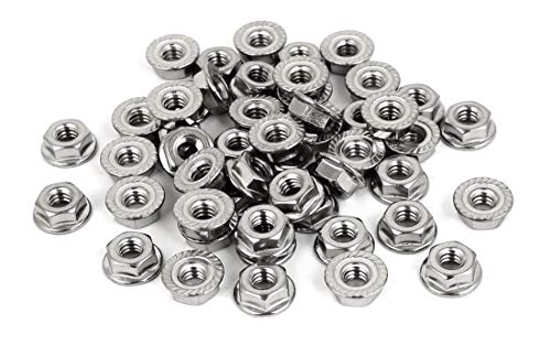 Stainless Steel Serrated Hex Flange Nuts Locknuts 50 Pcs (M8) - size: M8