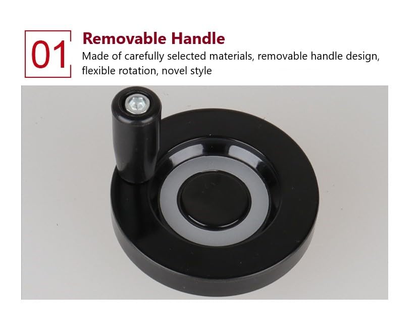 Hand Wheel for Industrial Machine Tools Milling Machine Lathes Grinders Plastic Machine Hand Wheel with Revolving Handle 63mm Diameter 8mm Hole - size: 8mm Hole