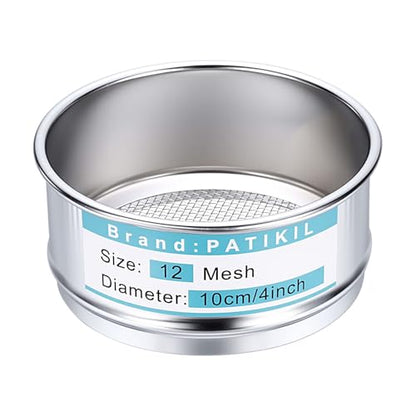PATIKIL Lab Sieve 12 Mesh(1.6mm) 3.9"(10cm) Diameter Sifting Screen - size: 12 Mesh(1.6mm)/3.9"
