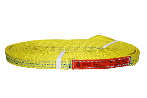Kennedy Wire Rope & Sling Co. 1" x 18' 2-Ply Twist Eye Polyester Lifting Sling (Various Sizes in Listing) Made in The USA - color: 1" 2-Ply Twist Eye (Type 4), size: 1" x18'