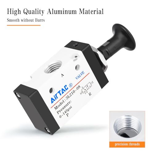 AirTAC 3L210-08 1/4"NPT 3/2 Way Air Hand Lever Pneumatic Control Valve - size: 1/4"NPT, style: 3 Way 2 Position