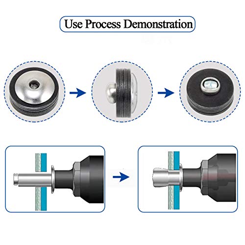 Alloypro 40pcs Black Large Flange Blind Rivets, Aluminum,Flange Diameter 5/8" (16 mm),Pop Rivets Assortment Kit Blind Rivet,3/16" x 1-3/16",Grip Range(20-25mm) - size: Black 4.8*30mm