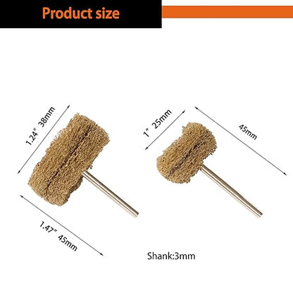 FPPO 58PCS Abrasive Buffing Polishing Wheel Set for Rotary Tools,Scouring pad Mini Brush Polishing kit with 3mm Shank,Power-Operated Abrasive Wheels(Mix 58pcs) - color: Mix 48pcs