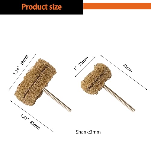 FPPO 58PCS Abrasive Buffing Polishing Wheel Set for Rotary Tools,Scouring pad Mini Brush Polishing kit with 3mm Shank,Power-Operated Abrasive Wheels(Mix 58pcs) - color: Mix 48pcs