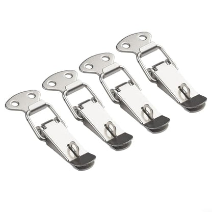 4Pc Latch Catch Iron Cabinet Boxes Handle Toggle Lock Clamp Hasp Heavy Duty Latches,Holding Capacity Pull For Lid Jig Tool Box Case
