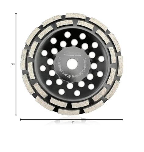 SHDIATOOL 7-Inch Diamond Concrete Grinding Cup Wheel for Angle Grinder - size: 7 Inch, style: Double Rows