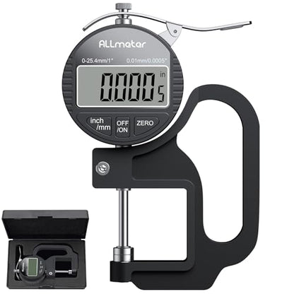 Digital Thickness Gauge 0-25.4mm,0.0005" Resolution with LCD Display - size: 0-25.4mm,0.01mm