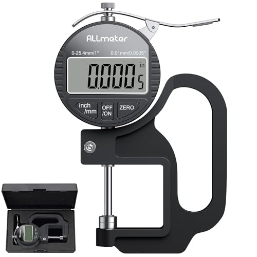 Digital Thickness Gauge 0-25.4mm,0.0005" Resolution with LCD Display - size: 0-25.4mm,0.01mm