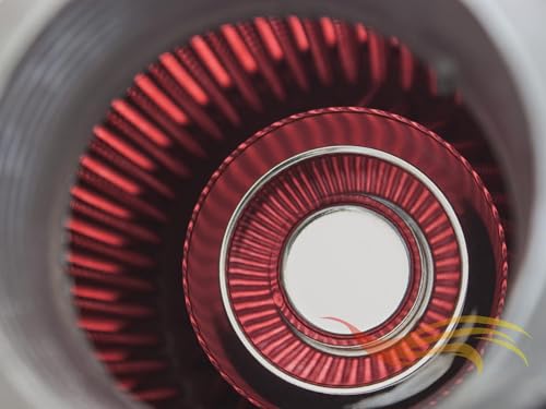 Rtunes Racing 4-Inch 102mm Truck Dry Cone Air Filter, Red, 8-Inch Tall - size: Truck 4"