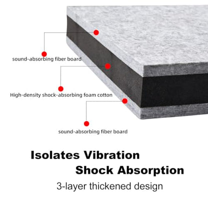 Studio Monitor Speaker Noise Isolation Pads 3-Layer Acoustic Stand Riser Foam Subwoofer Isolation Pad Audio Vibration Platform Stabilizer (Grey-Large - for 8-10 inches) - size: Grey-Large - for 8-10 inches