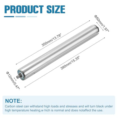 MECCANIXITY Stainless Steel Conveyor Roller 2" Diameter 14" Length Gravity Transmission Replacement Part Galvanized End (Silver) - size: 2"x14"
