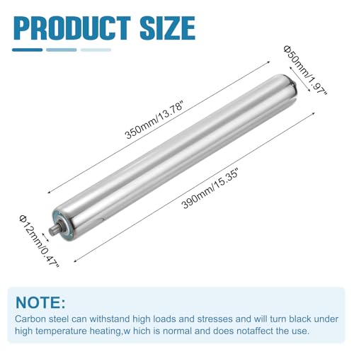 MECCANIXITY Stainless Steel Conveyor Roller 2" Diameter 14" Length Gravity Transmission Replacement Part Galvanized End (Silver) - size: 2"x14"