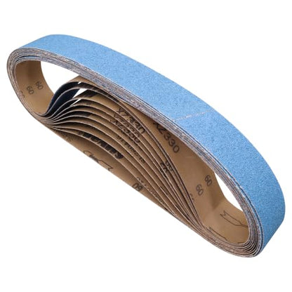 2x42 Sanding Belts 80 Grit, 10 Pack