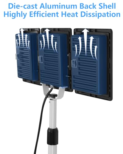 UFOND 21000LM LED Work Light with Stand, Foldable Worklight 3 Brightness - color: Black