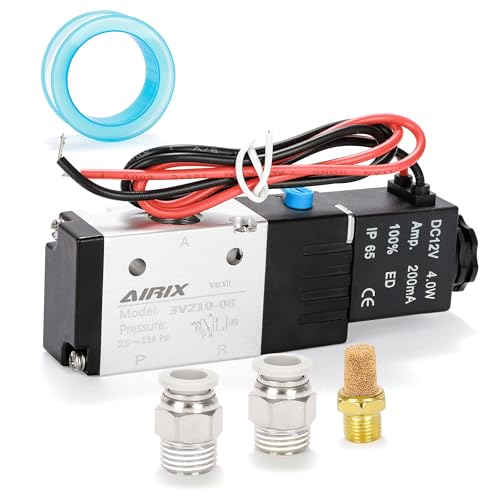 1/4" NPT Solenoid Valve 3V210-08, 3-Way N.C., DC 12V, Lead - size: NPT1/4″/DC12/Out of line, style: 2-Position 3-Way Solenoid Valve