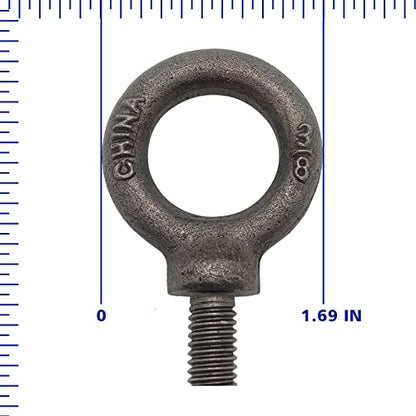 Lifting Shoulder Eye Bolt 3/8"-18 2 Pcs, Industrial Grade Heavy Duty Forged Steel for Truck Tractor Bucket Use As Towing&Pulling Point - size: 3/8“-18