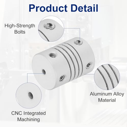 Flexible Shaft Coupling(2mm|7mm): 4 Pcs Silver Aluminum Alloy - color: Silver, size: 2mm x 7mm (15mm OD, 25mm L)