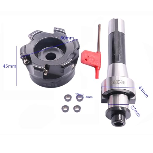 3.15"/80mm Cutting Dia 6 Flute EMR 5R80-27-6T Shell Cutter Set, R8 Arbor