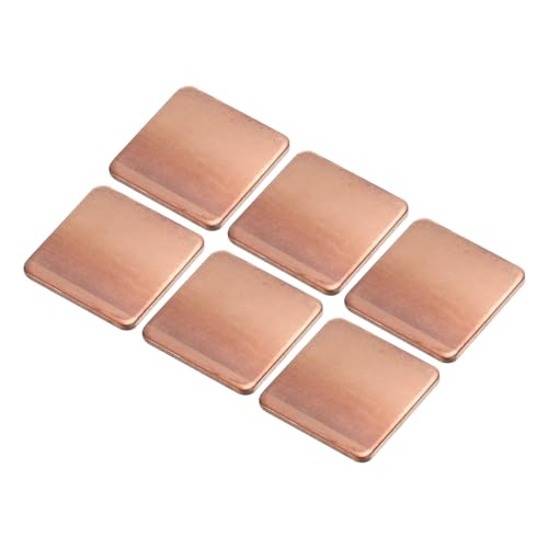 MECCANIXITY Heatsink Copper Pad Shim 20mm x 20mm x 1.5mm Thermal Conductive Heat Sink for Electronic Chip Cooling Pack of 6 - size: 20mm x 20mm x 1.5mm