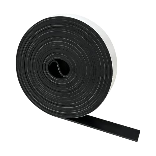 1/16" Thick x 1/2" W x 180" L Solid Rubber Strip Roll with Adhesive Backing - size: 1/2" x 1/16" x 180"