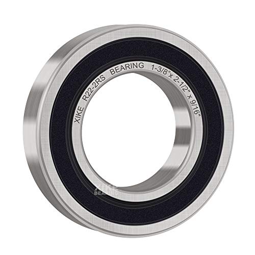 XIKE R22-2RS Sealed Deep Groove Ball Bearings, 17.463x38.1x9.525 mm, 10-Pack - size: R22-2RS - 17.463x38.1x9.525 mm