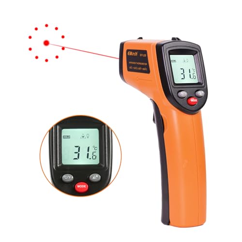 Elitech Laser Temperature Gun, Non-Contact Digital Infrared Thermometer, Adjustable Emissivity, Backlight, Handheld for Grill, Meat, Food, Candy, Automotive, HVAC Tools, -50~530°C(-58~986°F), DIT-220 - color: -50 to 530°C