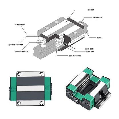 HGW15CA Linear Slider Bearing, 2pcs HGW15CA Flange Bearing Slider Block, for HG15 High Assembly CNC Linear Guide for CNC Machines. - size: HGW15CA, style: Standard slider