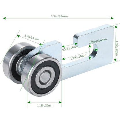 2-Wheel Trolley Assembly Rollers.Strut Channel Rollers Trolley.for use with 1-5/8" Wide and All 1-5/8" or Taller Strut Channel.(6)