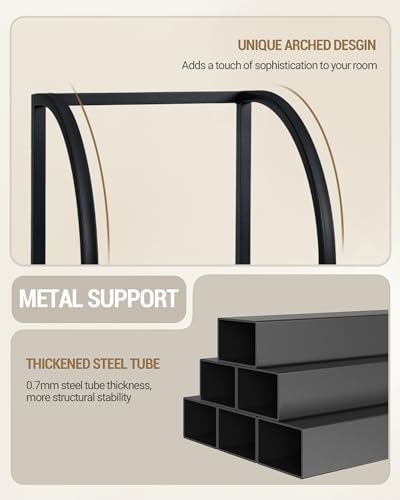Hzuaneri Bookshelf Narrow Bookcase, Tall Storage Rack with Steel Frame - color: Greige, size: 11.8 × 13.2 × 71.9 inch