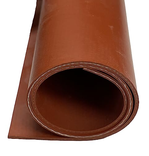 Exactly Rubber Fiber Reinforced Silicone Sheet, Red 1/16 x 18” x 18” 70A, Made in The USA, High Temp Heavy Duty Gasket Material DIY Sealing Pads Surface Protection Fiberglass Reinforcement - size: 1/16 x 18 x 18