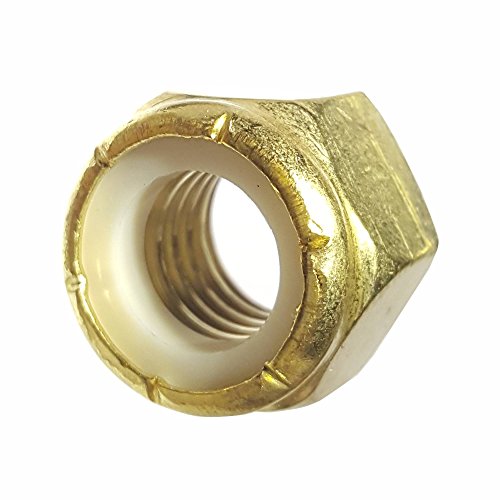 Fastenere Nylon Insert Hex Lock Nuts #6-32 Solid Brass Alloy Steel Grade 360, Plain Finish, Corrosion-Resistant, Durable Hardware Nuts for Secure Fastening, Locking Nut, (50-Pack) - size: 6-32 (50 Pack)