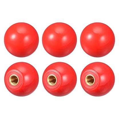 uxcell 6Pcs Threaded Ball Knobs, M6 Female Thread Thermoset Ball Knob - color: Red, size: M6x0.98''