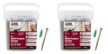 GRK 01105#9x3-1/8 Star Drive Bugle Head Climatek Coated Steel R4 Multi-Purpose Screws, 850/Box - size: #9 x 3-1/8" 850 count