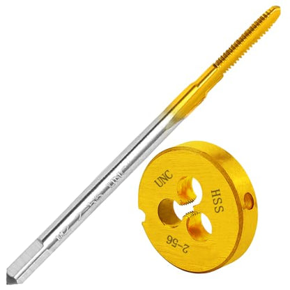 2-56 UNC Tap and Die Set for Metal,M2 HSS Thread Tap and Round Die set - size: 2-56UNC