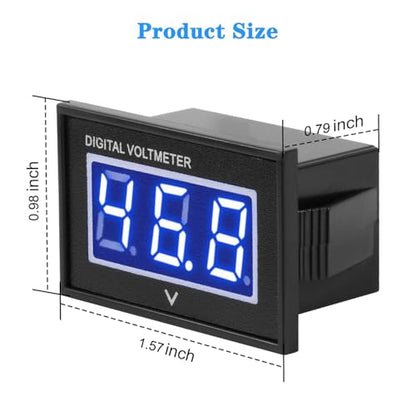 RDBS LED Digital Voltage Battery Gauge for Golf Cart Blue