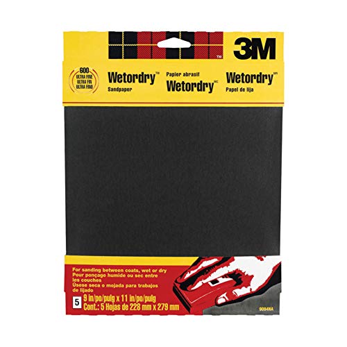 Wet/Dry Sandpaper, 600-Grit, 9 x 11-In., 5-Pk.