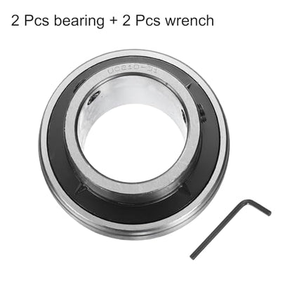 uxcell 2pcs UC210-31 Pillow Block Bearings 1-15/16" Bore Bearing Units Chrome Steel (GCR15) Flange Mounted Bearing Housing with Wrench - size: UC210-31 (ID 1 15/16")