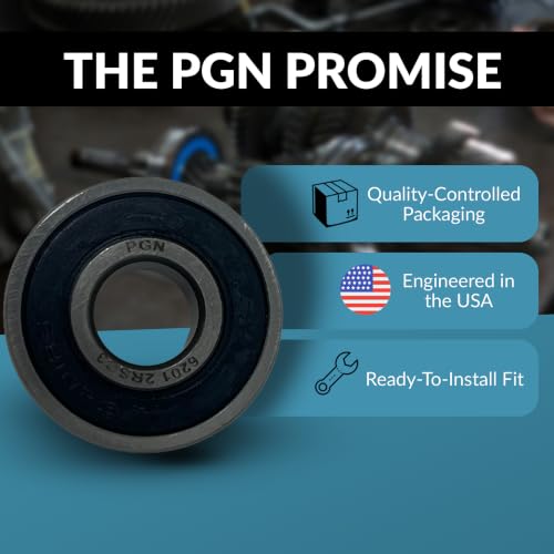 PGN 6201-2RS (10 Pack) 12x32x10 Ball Bearing Chrome Steel Sealed