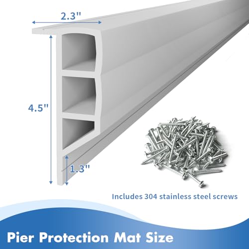 Nalwort Dock Bumpers 16 Feet and 24 Feet, Full Protection Dock Fender for Straight Edge and Side, Boat Dock Bumpers for Edging, Includes Mounting Screws, Black Gray Blue Brown Green Orange Yellow - color: gray, size: 24 feet