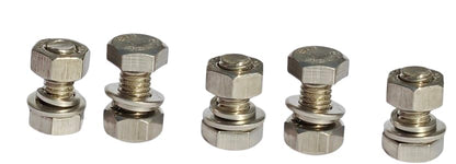 1/2” 304 Stainless Steel Hex Head Screw Bolts and Nuts Kit, Hex Nuts with Spring & Plain Washer for Bolts (Set of 5, 1/2" x 1") - size: 1/2" x 1"